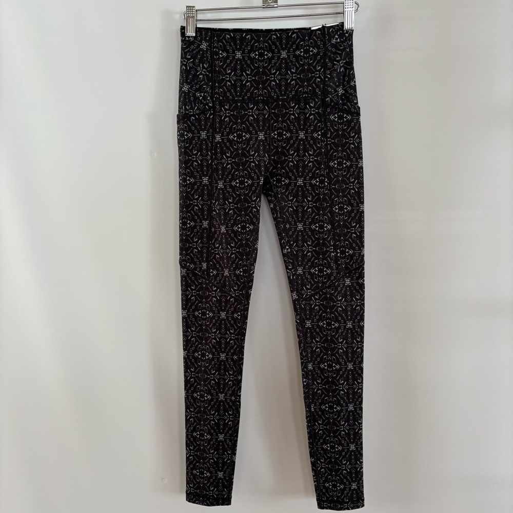 CALIA Tipped Cold Dash High Rise Legging in Folklore Print Black Size XS
